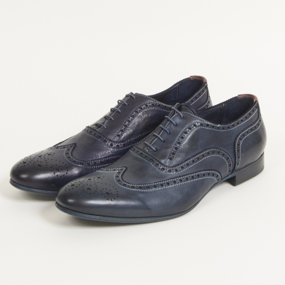 Paul Smith Men's Black Leather Brogues Lace-Up Dress Shoes Size 10 US